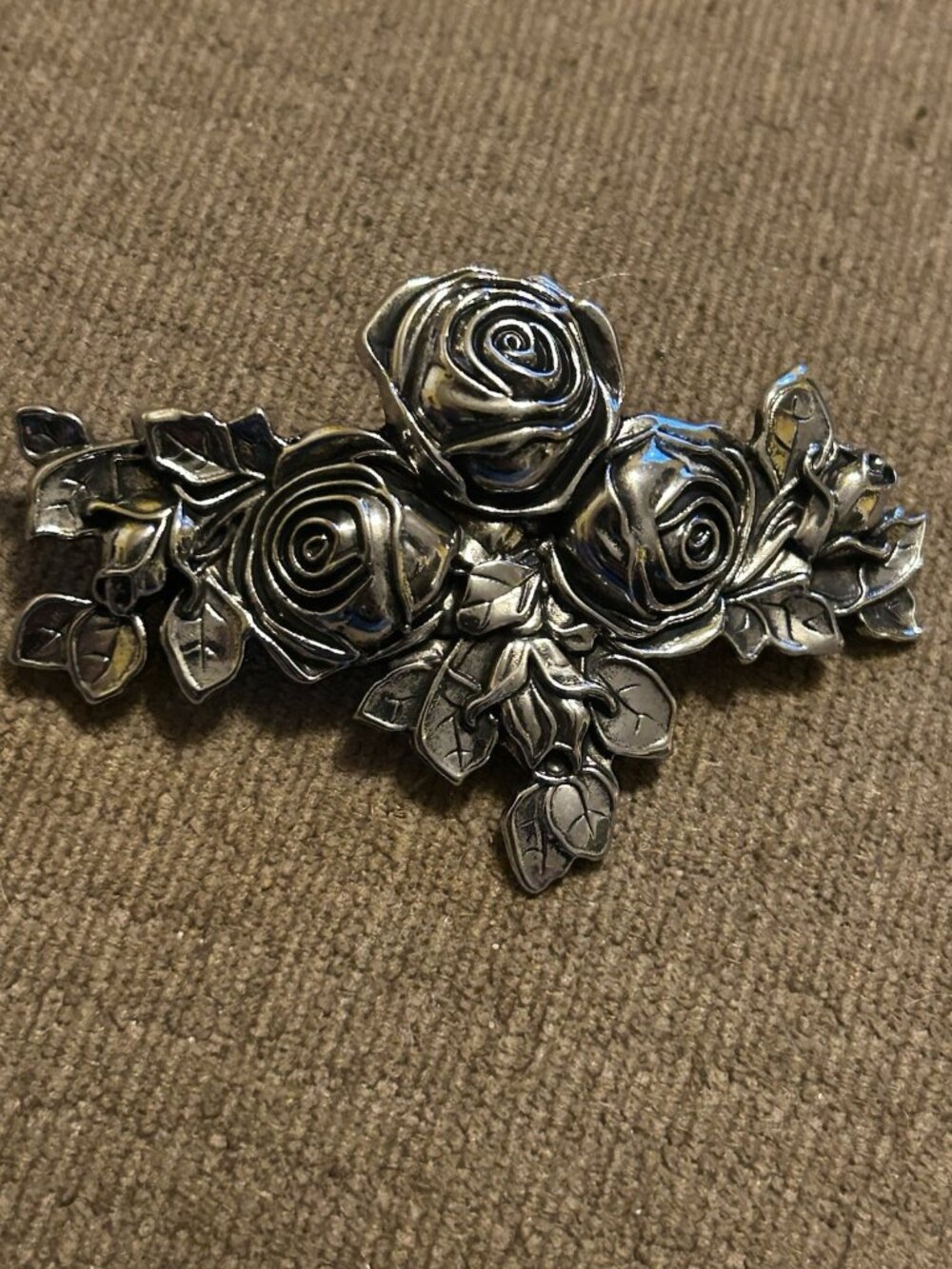 Silver Gray Roses Silver Color Hair Clip Pin New Girls Event Style